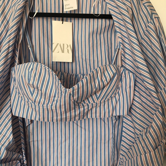 Zara cotton wrap blouse with a matching bralette - Picture 2 of 4